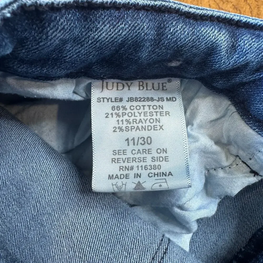 Judy Blue Flare Fit Jeans Womens 11/30 Med Wash Denim Stretch High Rise - Picture 8 of 8